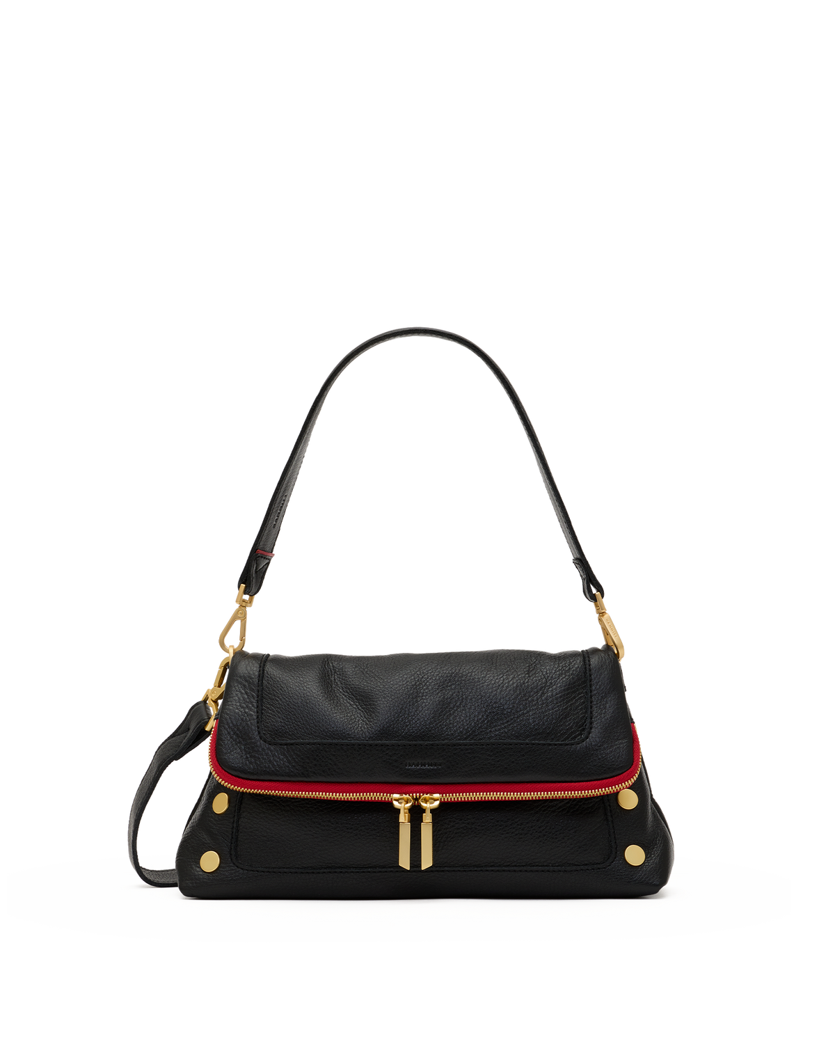 Hammitt Beverly Medium - Black / Brushed Gold Red Zip