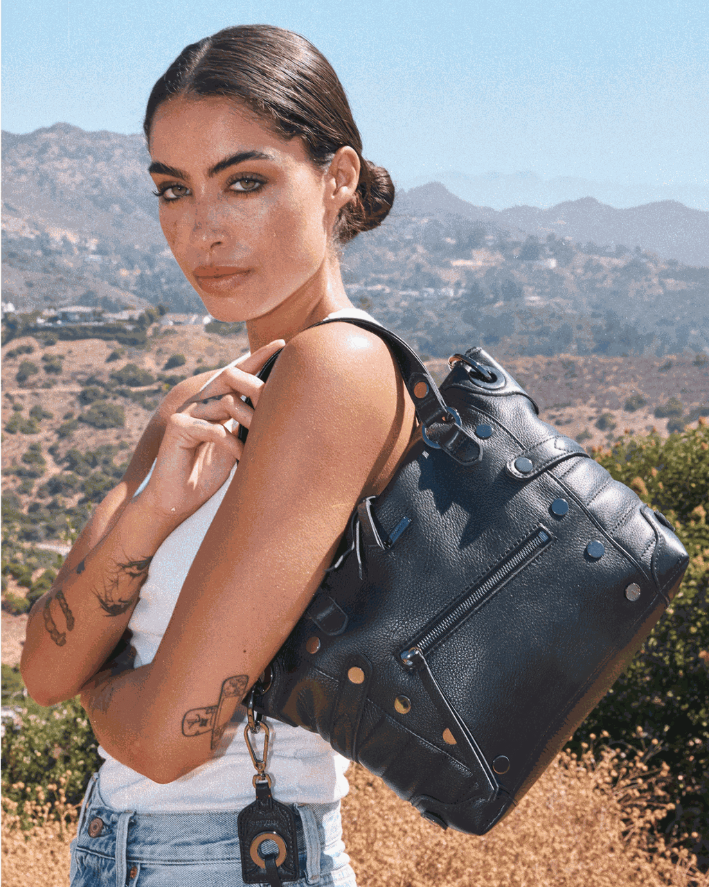 Hammitt Daniel Medium - Moto Black / Gunmetal