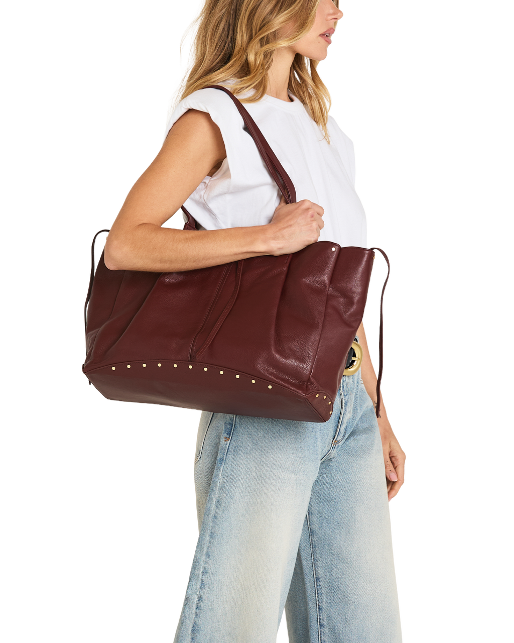 Hammitt Meryl Carryall - Cherrywood Pebble / Brushed Gold
