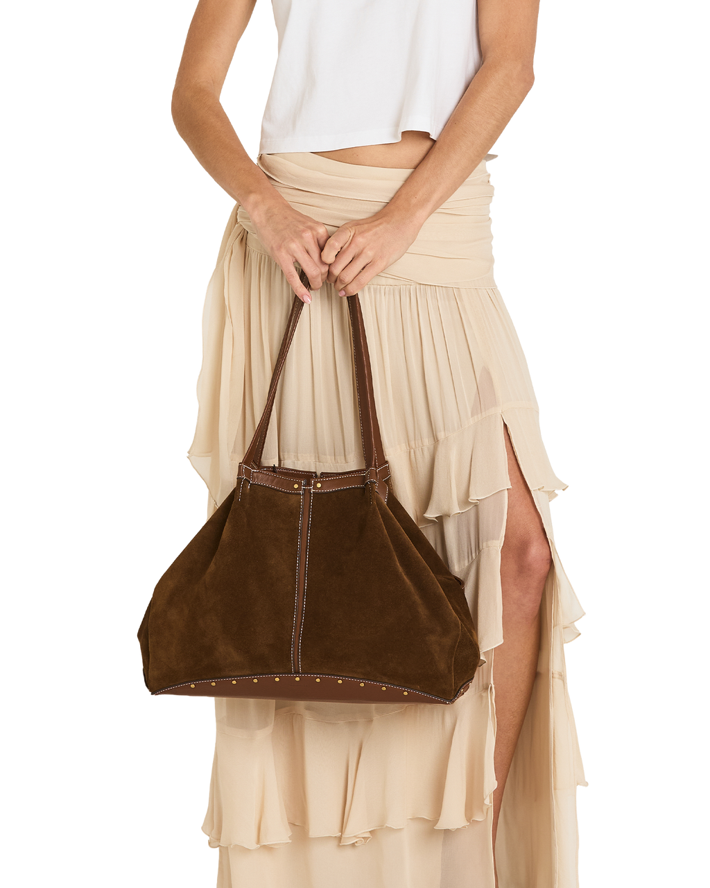Hammitt Meryl Carryall - Cinnamon Suede / Antique Gold