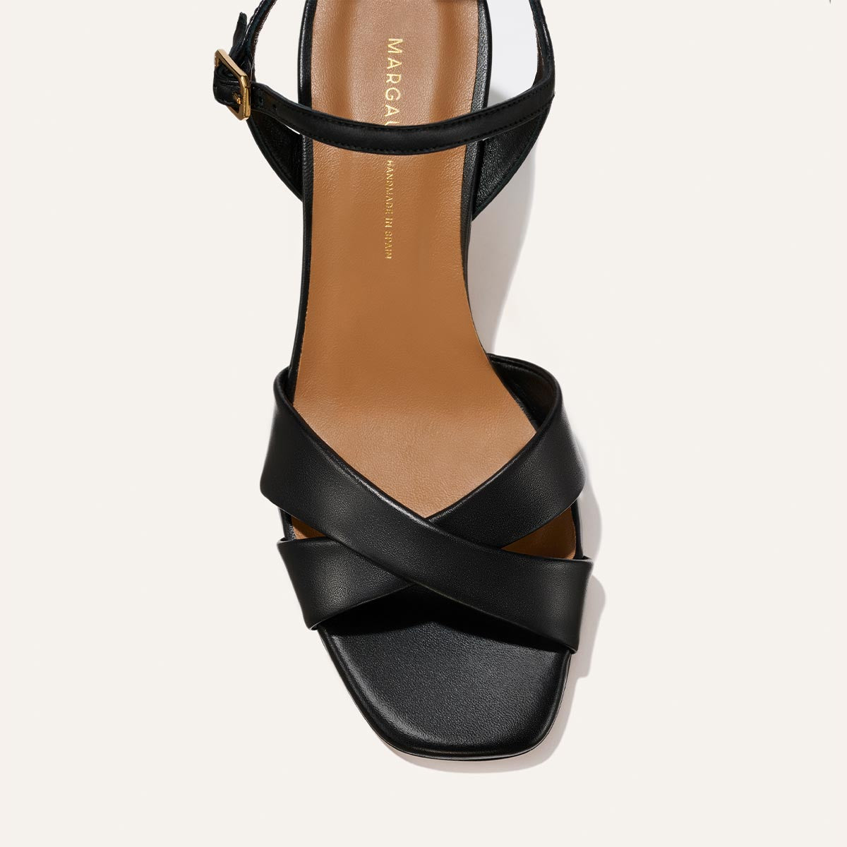 Margaux The Paloma Sandal - Black Nappa