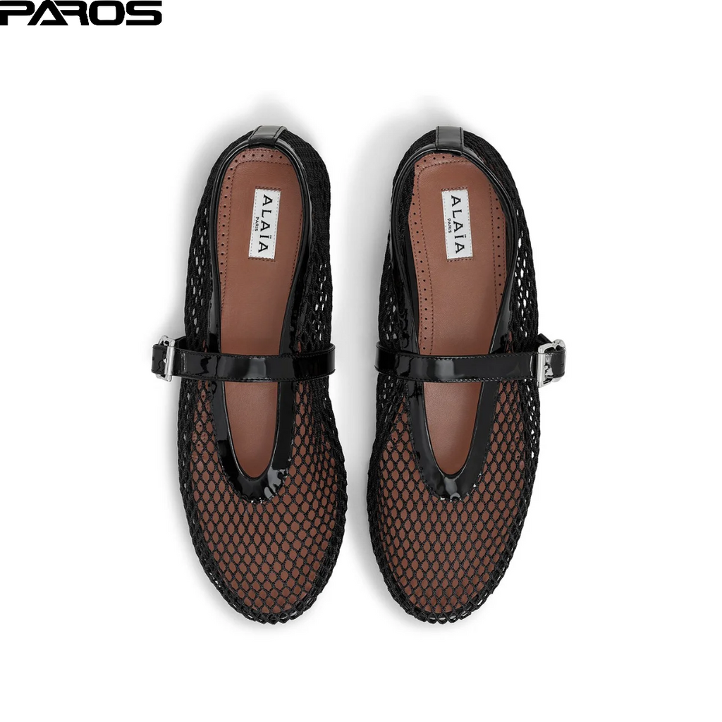 Alaïa Fishnet Ballet Flats - Black