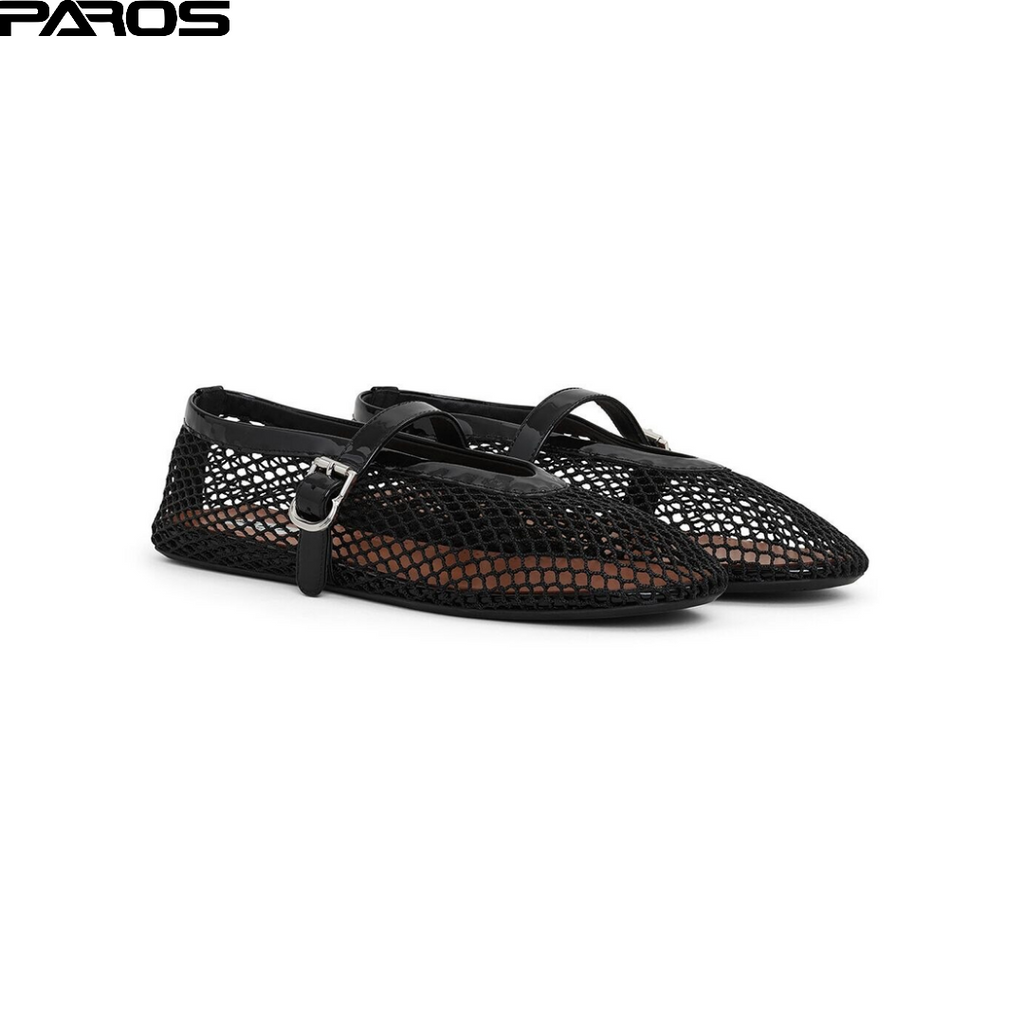 Alaïa Fishnet Ballet Flats - Black