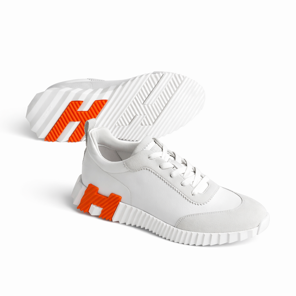 Hermès Bouncing Sneaker - White / Orange H Sole