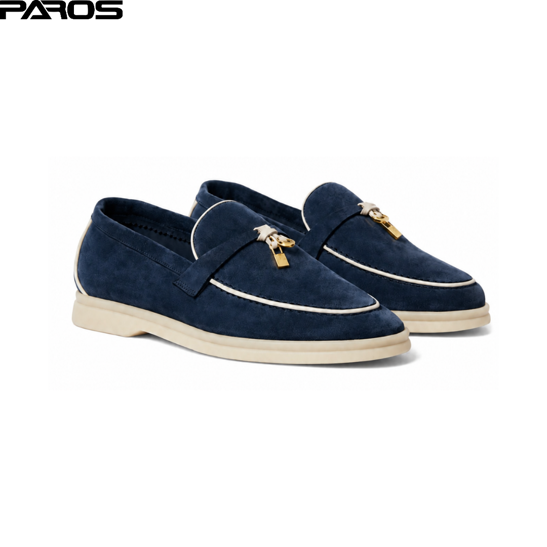 Loro Piana Summer Charms Walk Loafer Suede - Navy