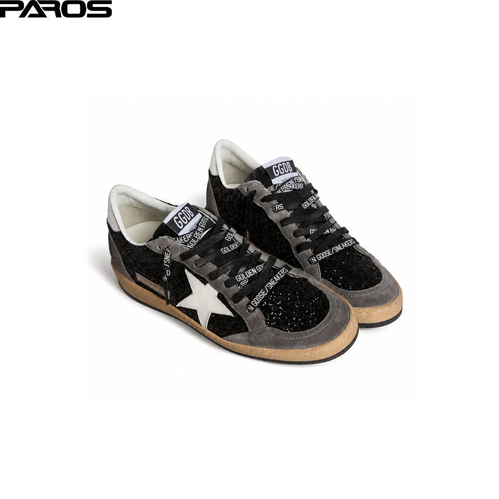 Golden Goose Ball-Star - Black Glitter / White
