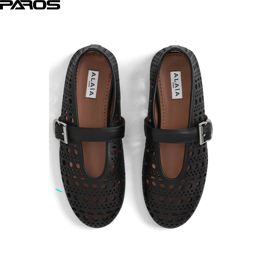 Alaïa Vienne Lambskin Ballet Flats - Black