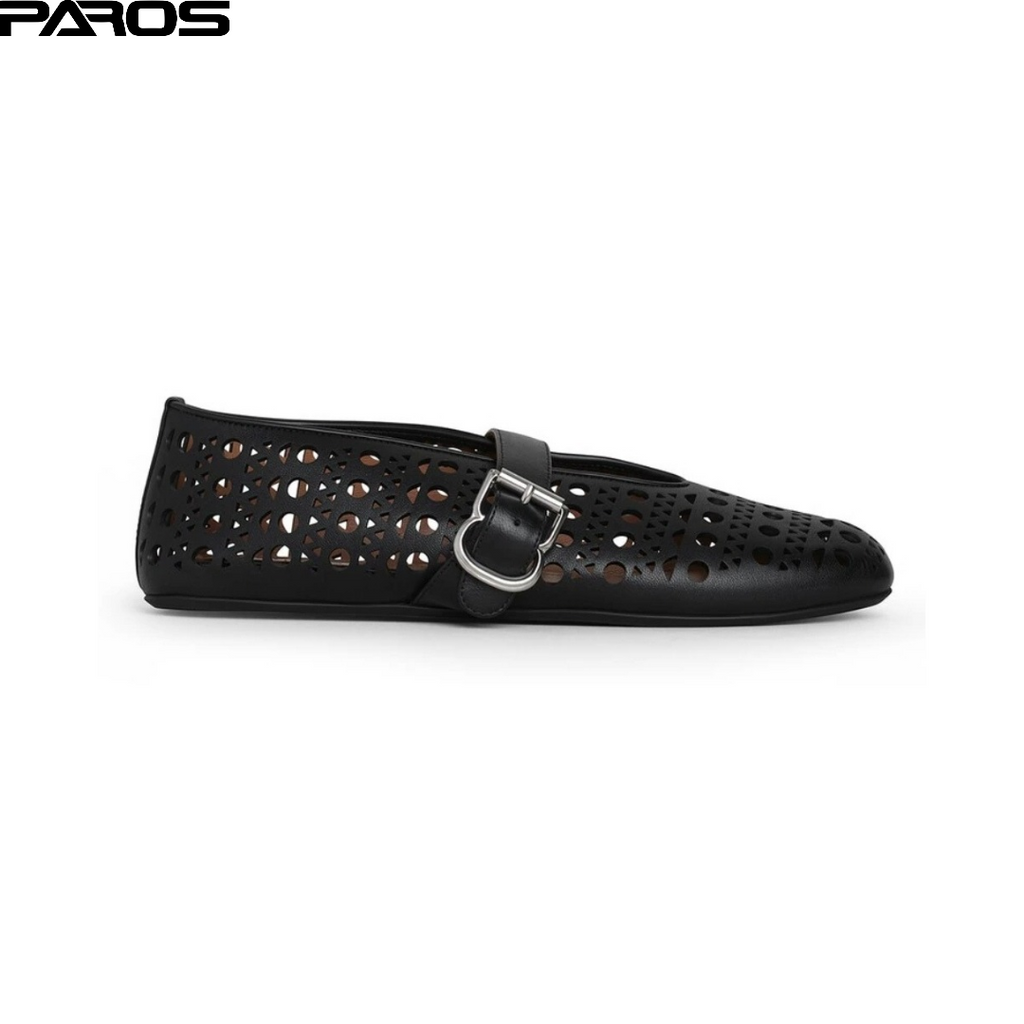 Alaïa Vienne Lambskin Ballet Flats - Black