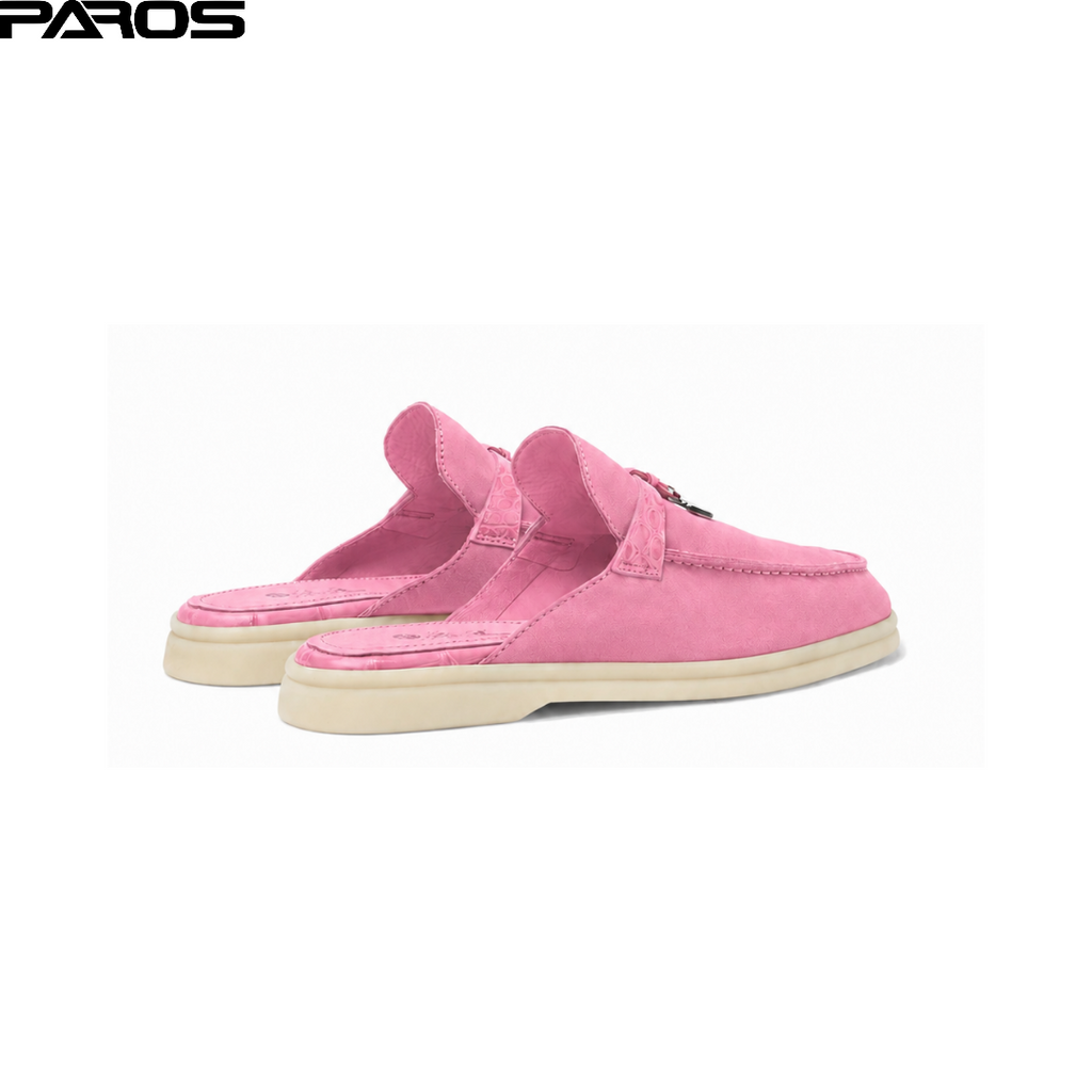 Loro Piana Babouche Charms Walk Suede & Alligator - Pink