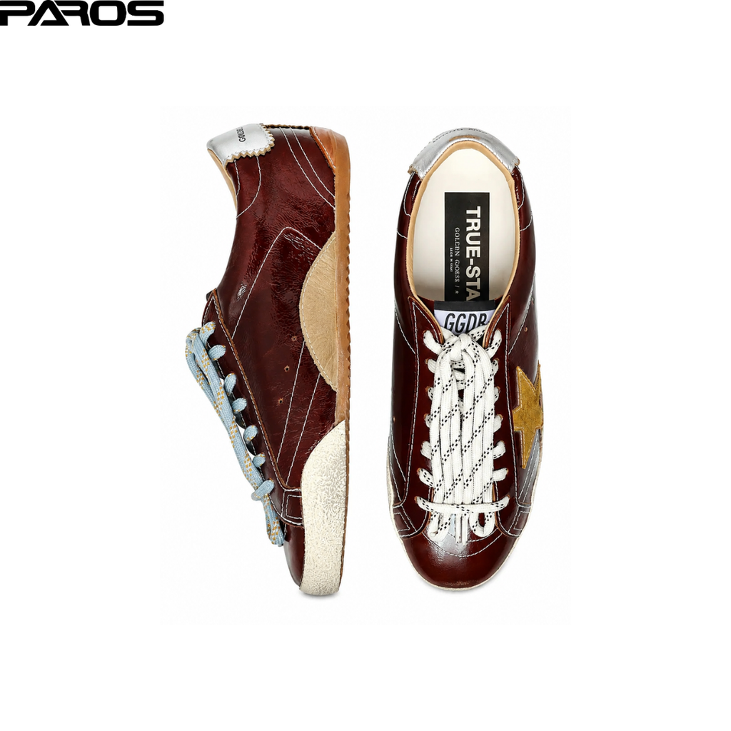 Golden Goose True-Star - Burgundy / Yellow / Silver