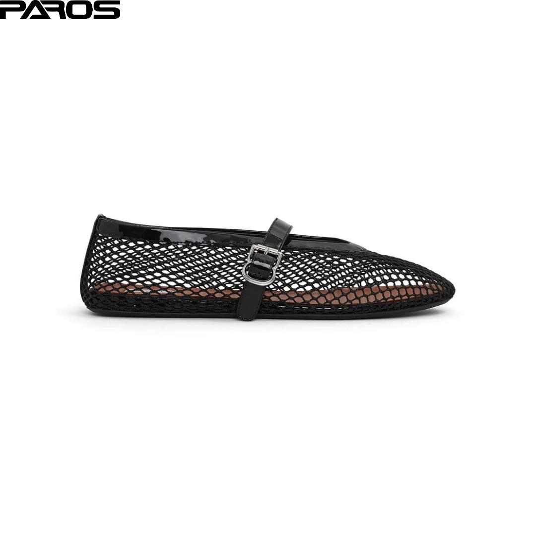 Alaïa Fishnet Ballet Flats - Black