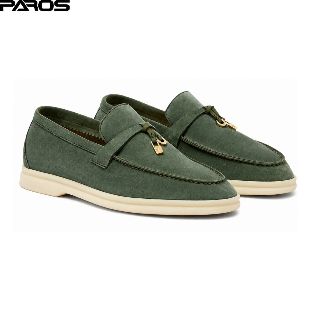 Loro Piana Summer Charms Walk Loafer Suede - Green Lagoon