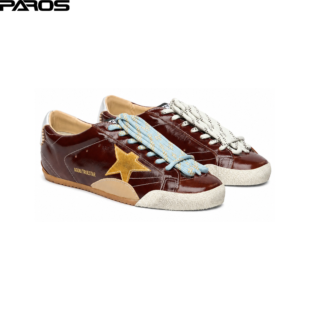 Golden Goose True-Star - Burgundy / Yellow / Silver