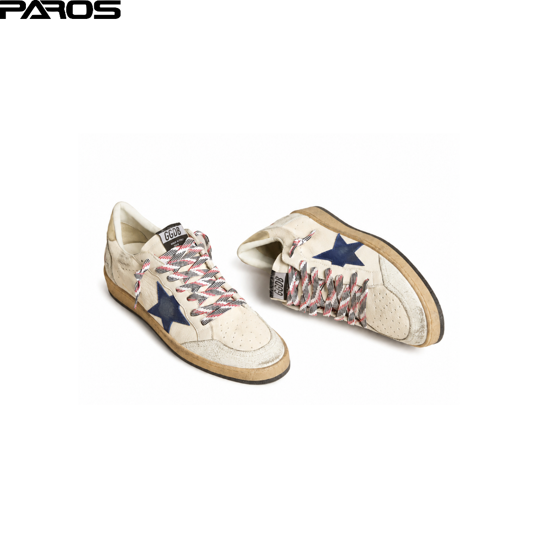 Golden Goose Ball-Star - White / Blue / Platinum