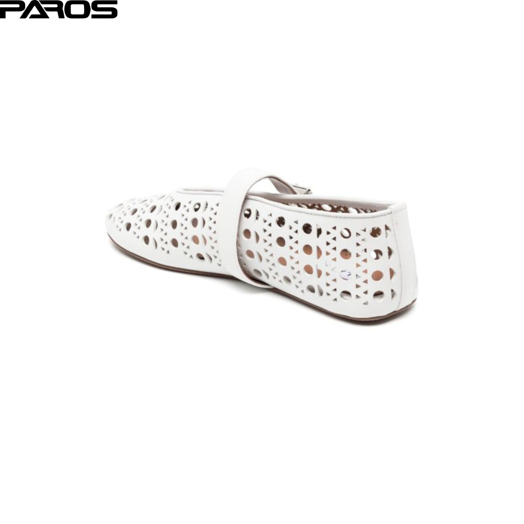 Alaïa Vienne Lambskin Ballet Flats - White