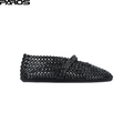 Alaïa Suede Glass-Embellished Ballet Flats - Black