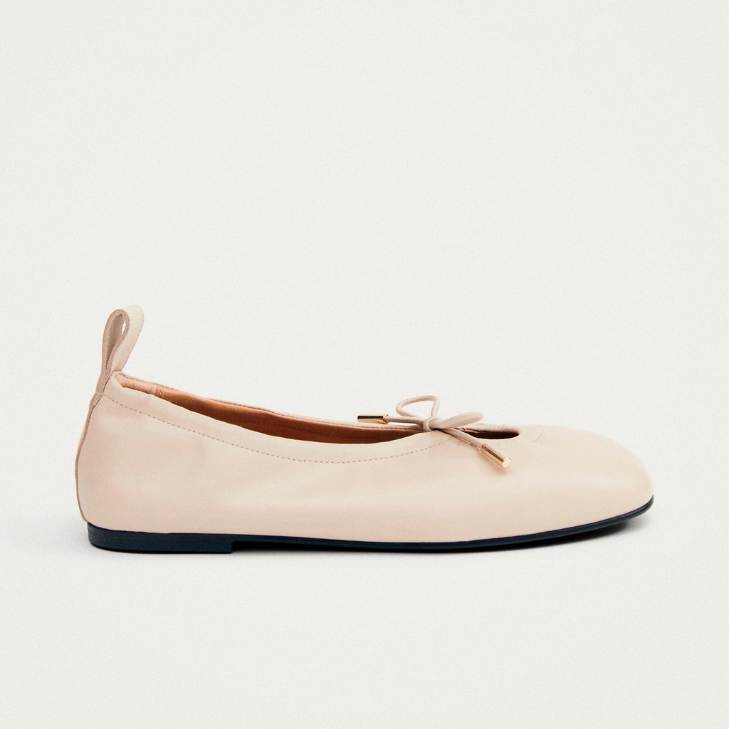 Alohas Rosalind Leather Ballet Flats - Cream