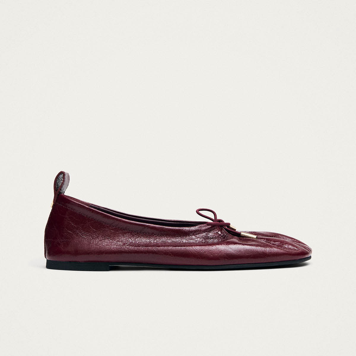 Alohas Rosalind Leather Ballet Flats - Burgundy Patent