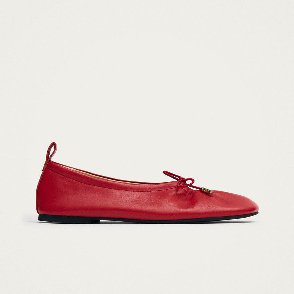 Alohas Rosalind Leather Ballet Flats - Red