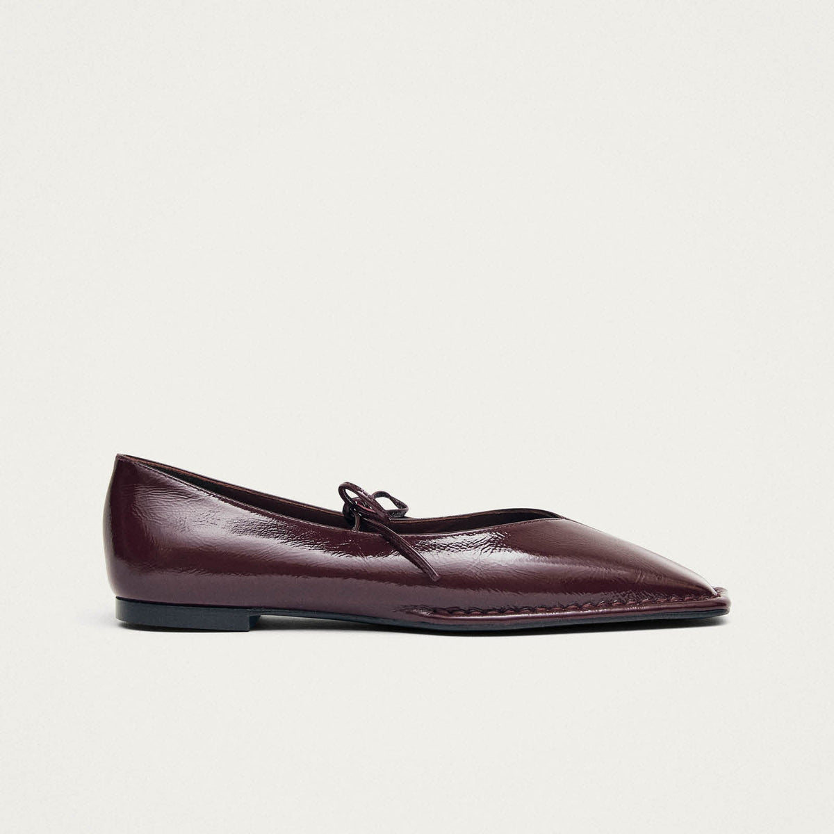 Alohas Sway Leather Ballet Flats - Burgundy