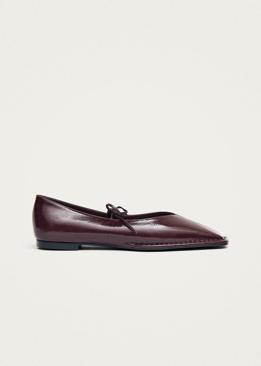 Alohas Sway Leather Ballet Flats - Burgundy