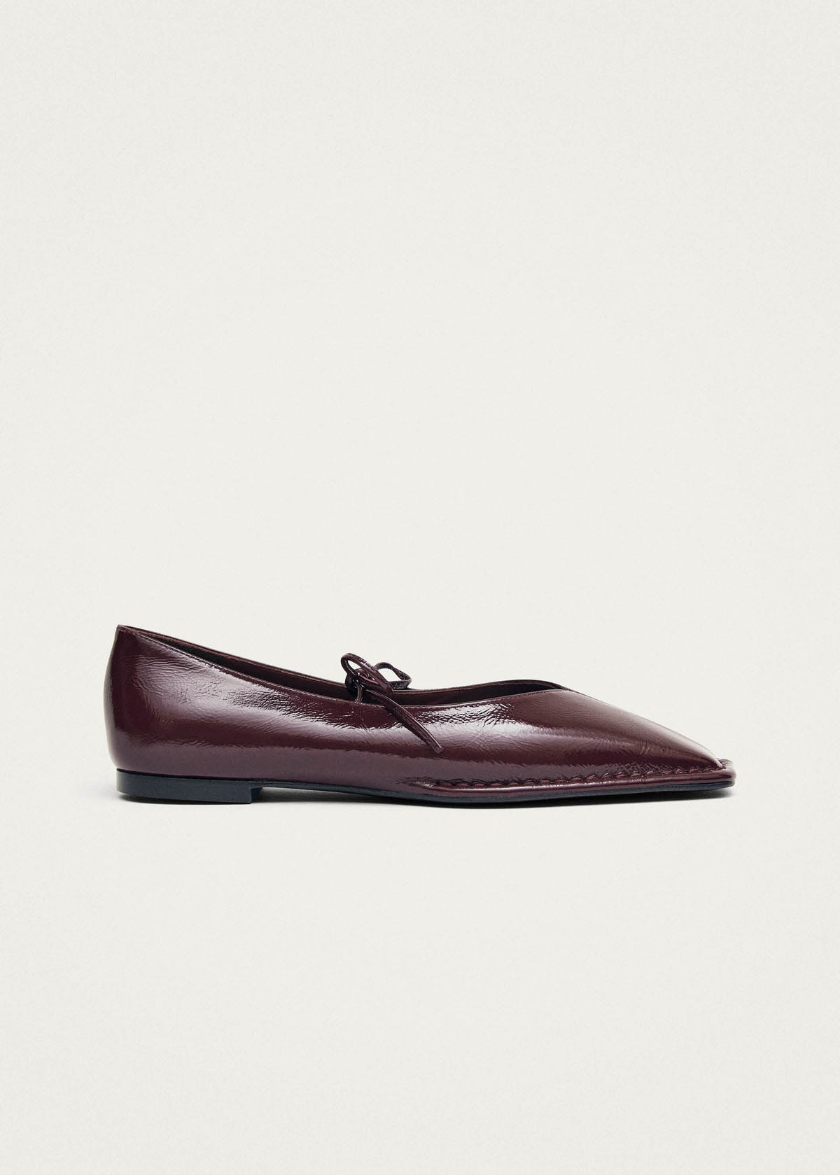 Alohas Sway Leather Ballet Flats - Burgundy