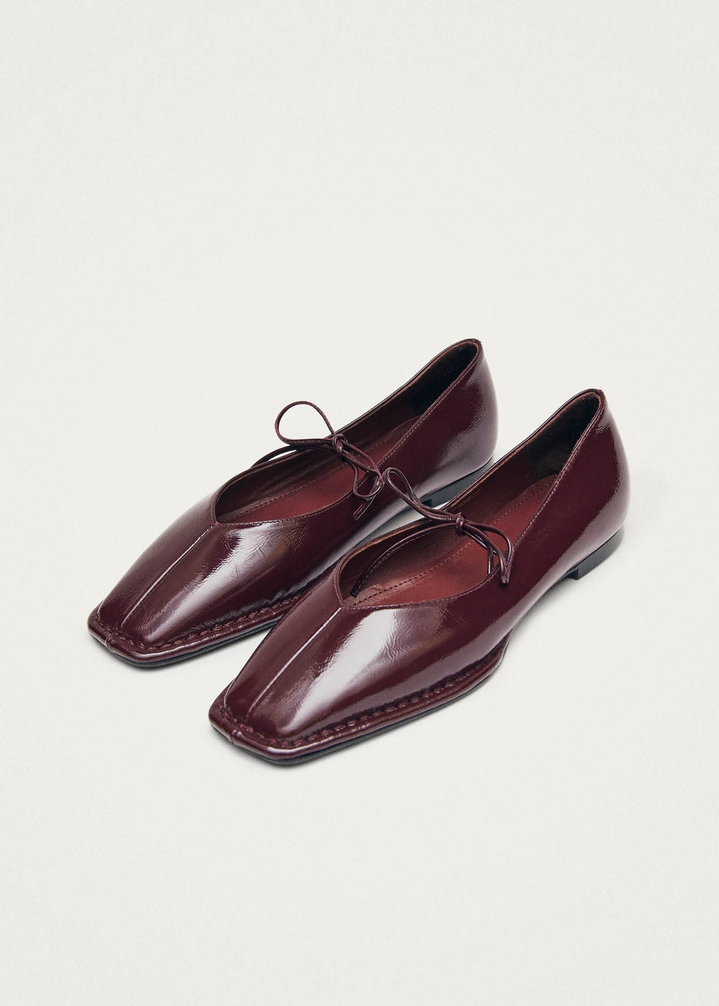 Alohas Sway Leather Ballet Flats - Burgundy