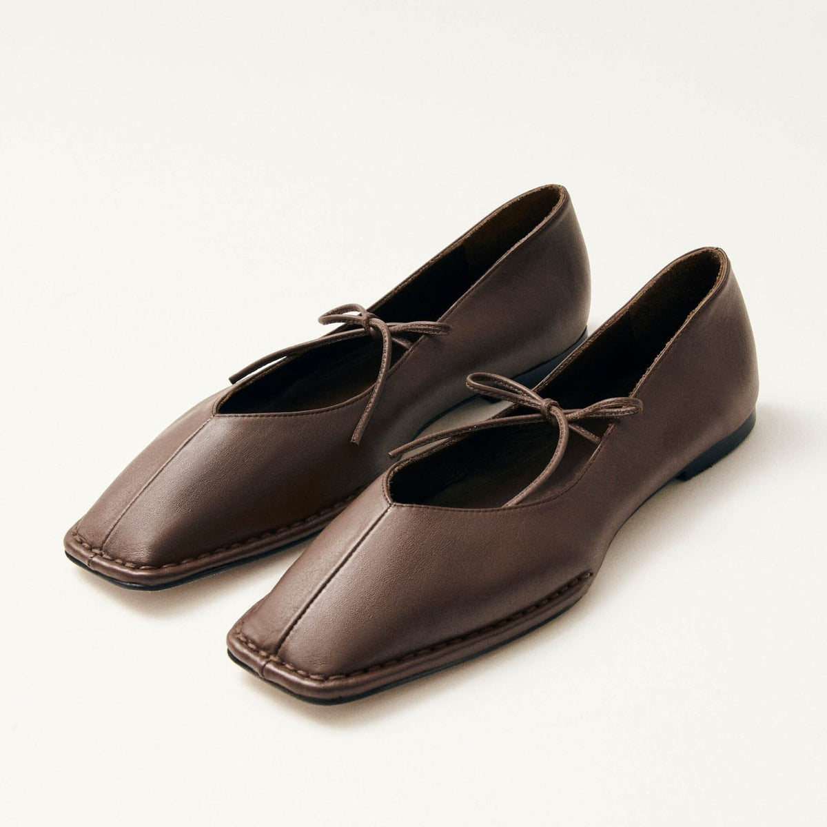 Alohas Sway Leather Ballet Flats - Chestnut Brown
