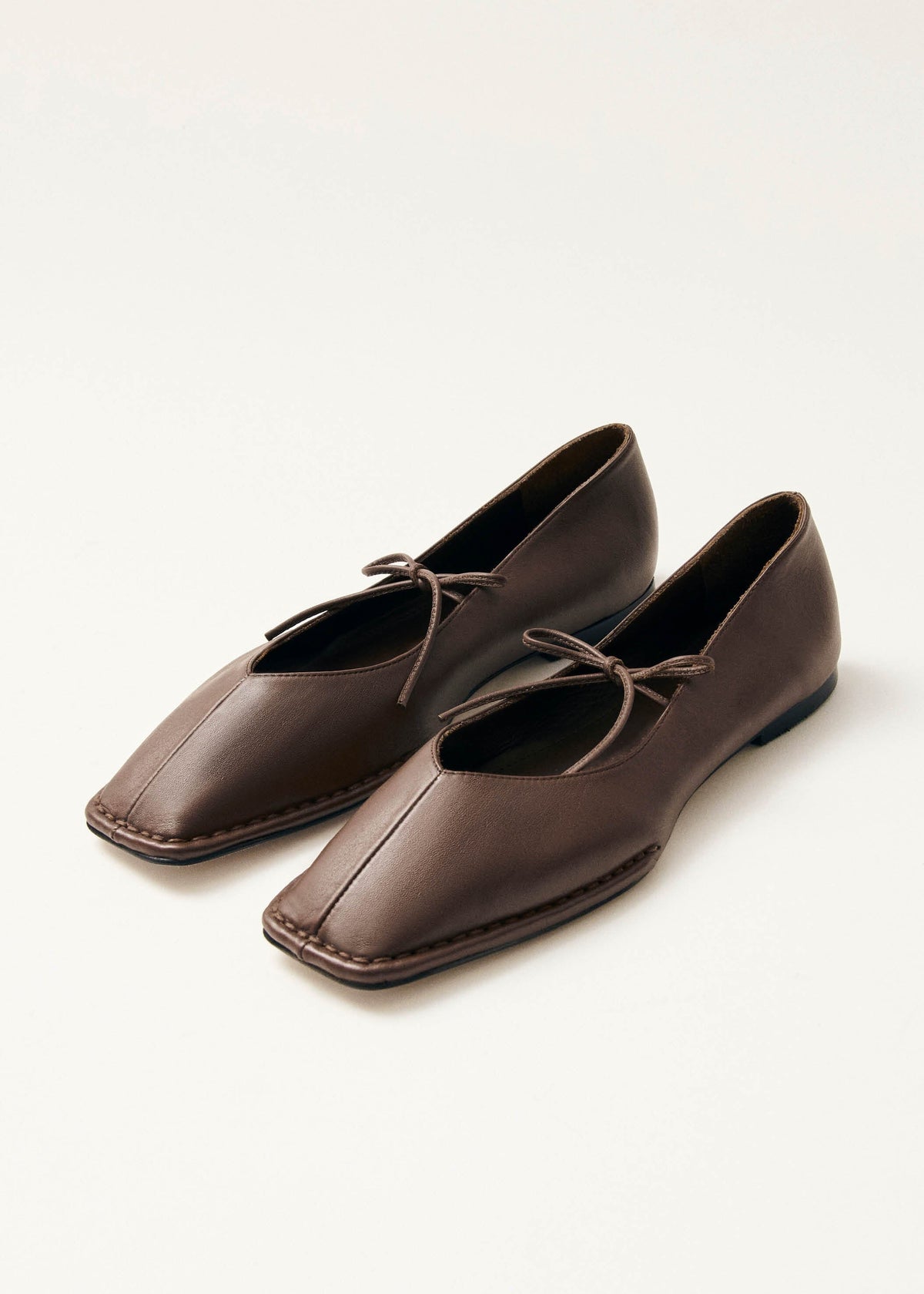 Alohas Sway Leather Ballet Flats - Chestnut Brown