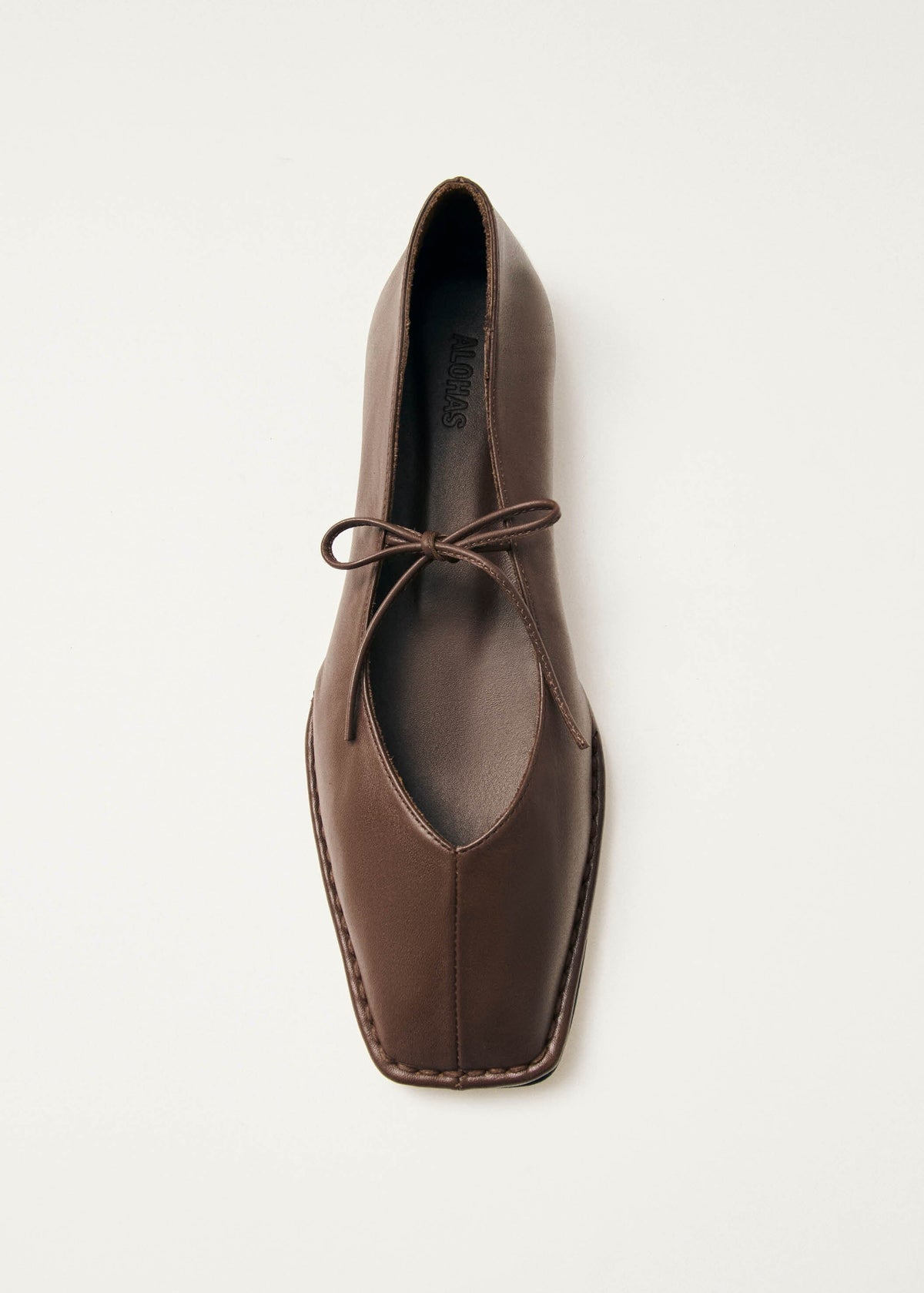 Alohas Sway Leather Ballet Flats - Chestnut Brown