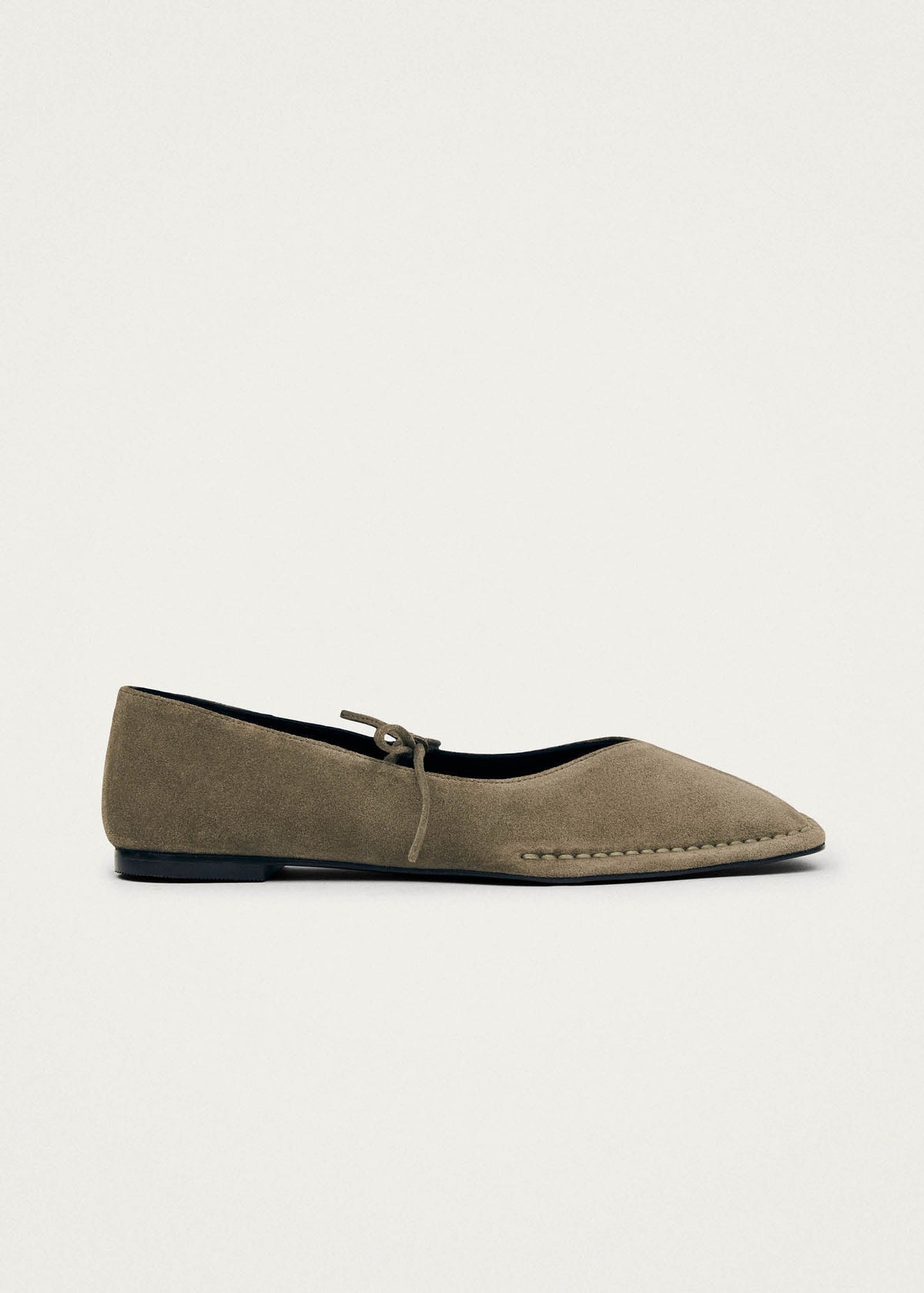 Alohas Sway Leather Ballet Flats - Suede Khaki