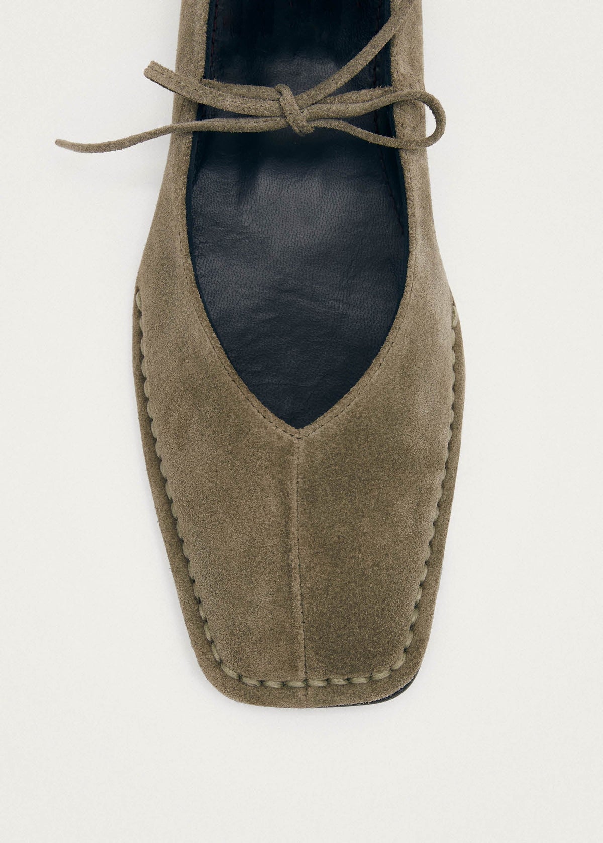 Alohas Sway Leather Ballet Flats - Suede Khaki